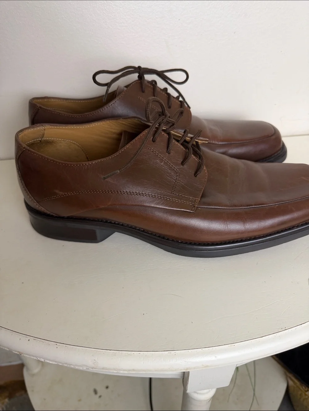 (2384) Nunn Bush NXXT Men's Brown Leather Lace-Up Dress Shoes, Size: 10.5